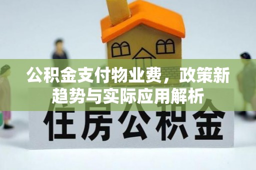 宝应公积金支付物业费，政策新趋势与实际应用解析