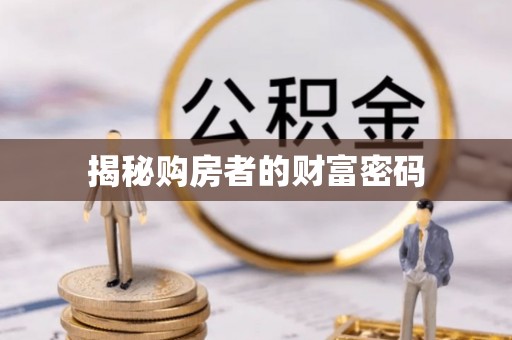 宝应揭秘购房者的财富密码