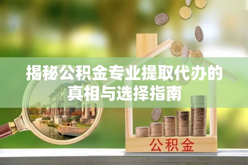 宝应揭秘公积金专业提取代办的真相与选择指南