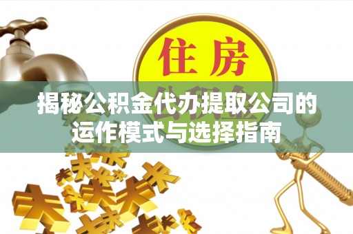 宝应揭秘公积金代办提取公司的运作模式与选择指南