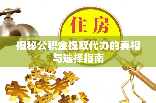 宝应揭秘公积金提取代办的真相与选择指南