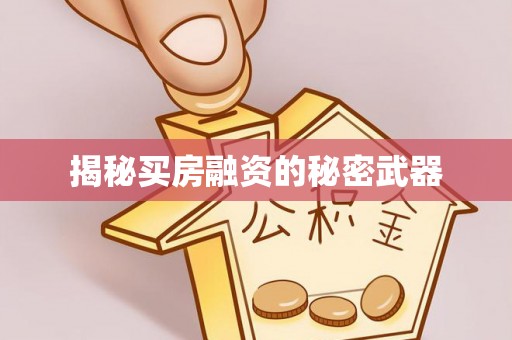 宝应揭秘买房融资的秘密武器