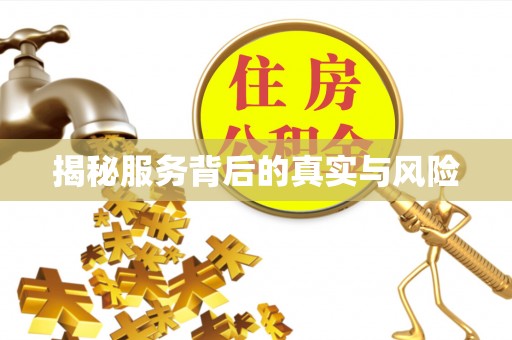 宝应揭秘服务背后的真实与风险