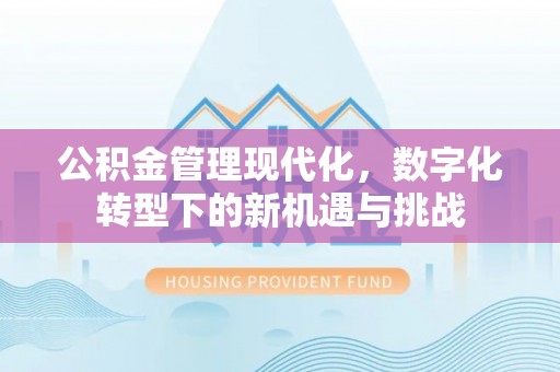 宝应公积金管理现代化，数字化转型下的新机遇与挑战